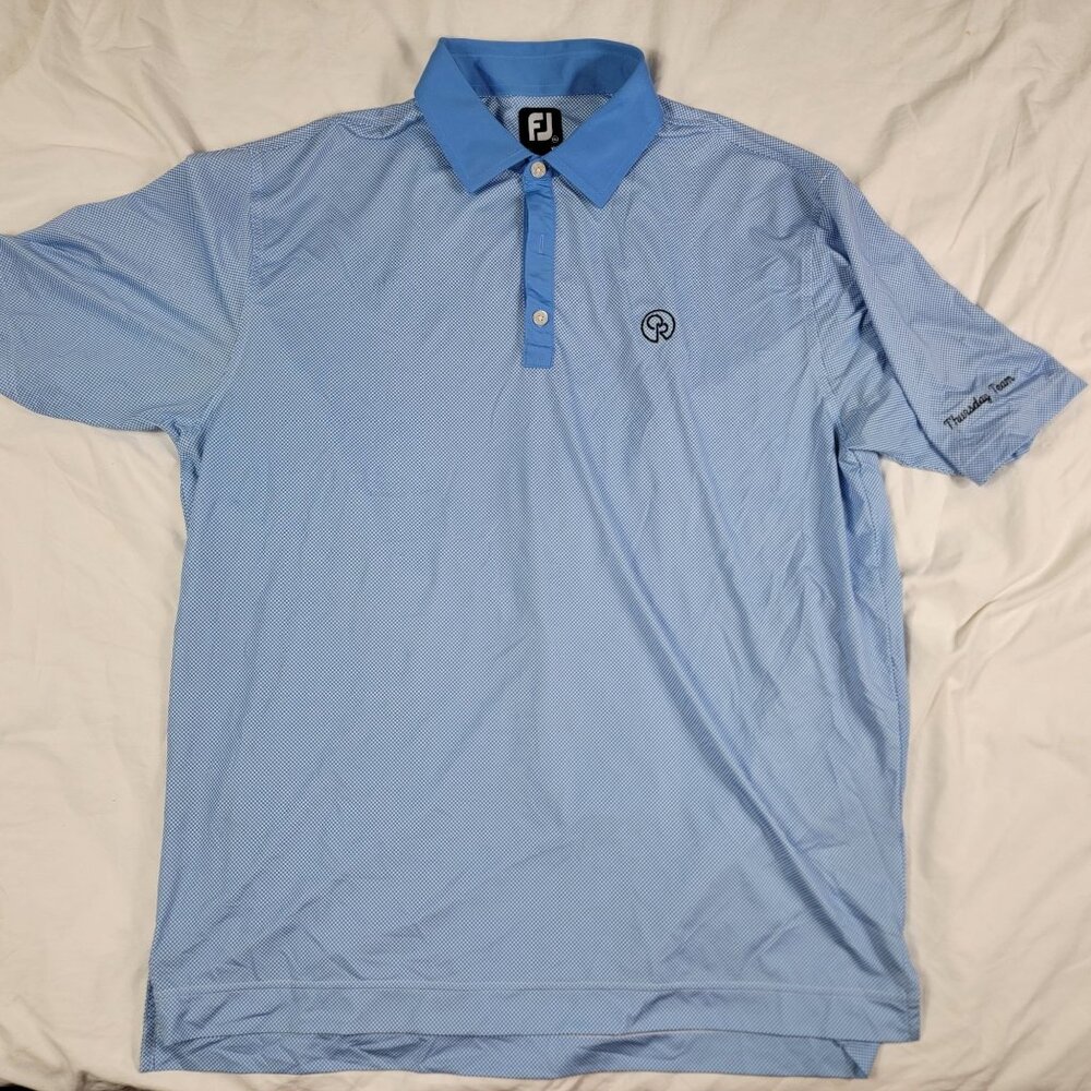 FootJoy Mens XL Blue Polo Shirt Collared Short Sleeve Golf Casual Wear Comfort